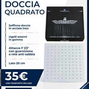 Soffione doccia quadrato